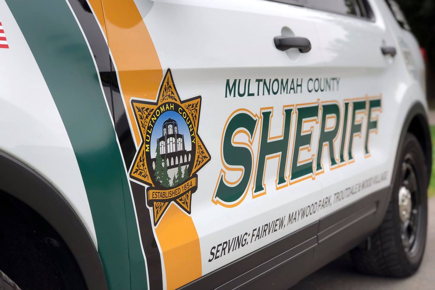 Close-up of Multnomah County Sheriff Vehicle.