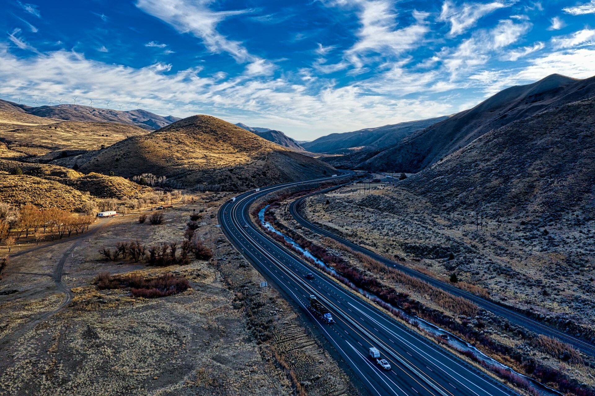 A winding road in rural Oregon.